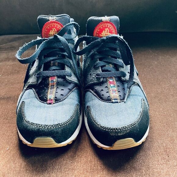 Nike Huarache Afro PUNK ATMOS denim leather mens 8 US 41 mint condition - Picture 2 of 10